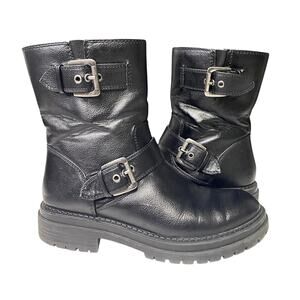Faux Leather Buckle Bondage Gothic Grunge Combat Boots Punk Womens Size 7.5
